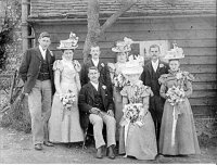 094 2nd July 1898 Wedding of James Lee and Harriet Payne (seated). Pictured at Lord Nelson, Winchmore Hill 